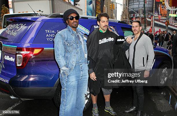 Musician Andre 3000 joins Gillette in support of Movember on November 13, 2012 in New York City.