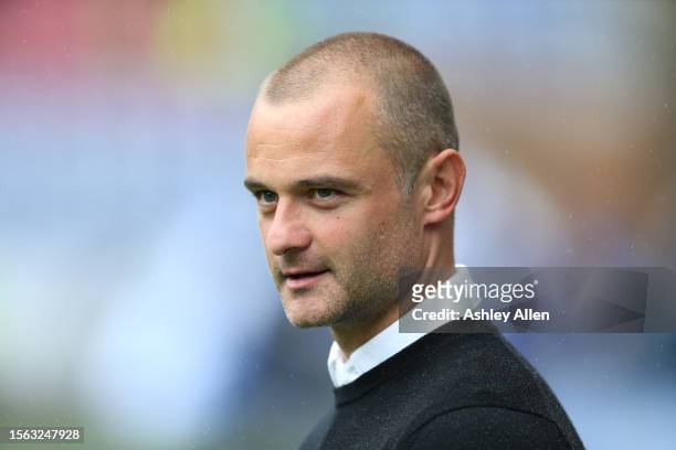 Wigan Athletic's new manager Shaun Maloney during the pre-season friendly match between Wigan Athletic and Everton at the DW Stadium on July 22, 2023...