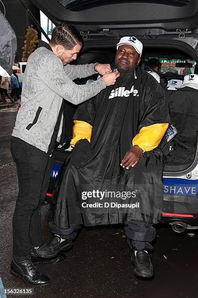 View of atmosphere at the Gillette "Movember" Event in Times Square on November 13, 2012 in New York City.