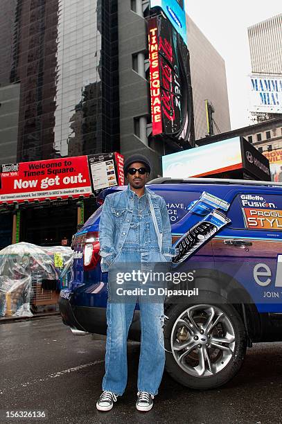 Andre 3000 attends the Gillette "Movember" Event in Times Square on November 13, 2012 in New York City.