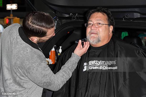 View of atmosphere at the Gillette "Movember" Event in Times Square on November 13, 2012 in New York City.