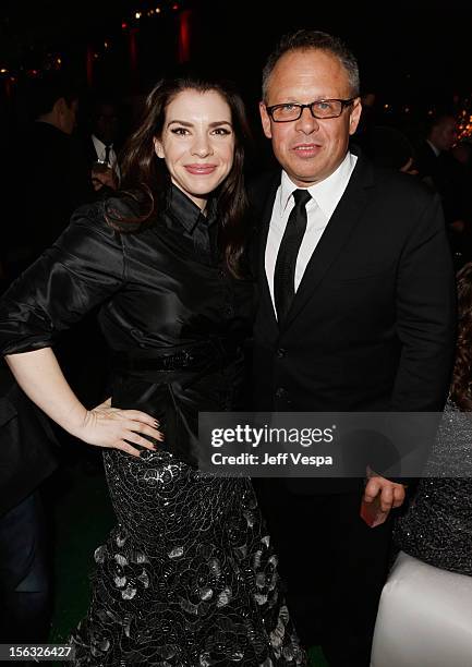 Author Stephanie Meyer and director Bill Condon attend "The Twilight Saga: Breaking Dawn - Part 2" after party at Nokia Theatre L.A. Live on November...