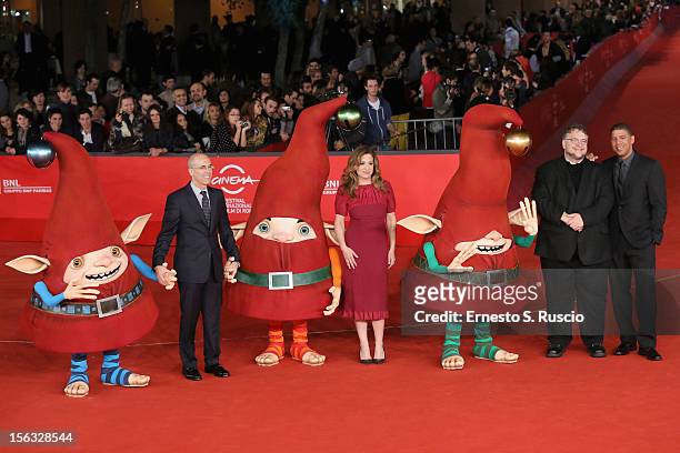 Jeffrey Katzenberg, producer Christina Steinberg, executive producer Guillermo del Toro and director Peter Ramsey attends 'Rise Of The Guardians'...