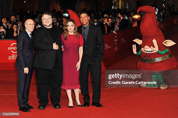 Jeffrey Katzenberg, executive producer Guillermo del Toro, producer Christina Steinberg and director Peter Ramsey attend 'Rise Of The Guardians'...