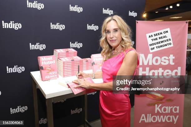 Kara Alloway signs copies of her new book "Most Hated: A Novel" at Indigo - Yonge and Eglinton on July 22, 2023 in Toronto, Ontario.