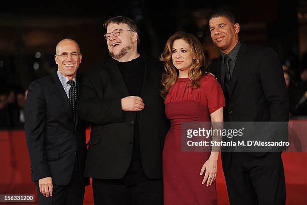 Jeffrey Katzenberg, executive producer Guillermo del Toro, producer Christina Steinberg and director Peter Ramsey attend 'Rise Of The Guardians'...