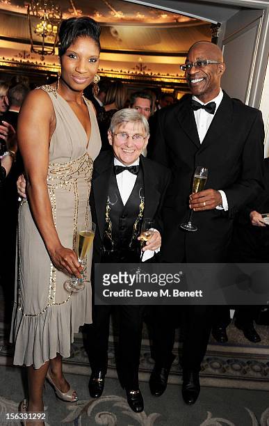 Denise Lewis, Willie Carson and Ed Moses attend the Cartier Racing Awards 2012 at The Dorchester on November 13, 2012 in London, England.