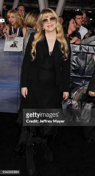 Singer/Musician Stevie Nicks arrives at 'The Twilight Saga: Breaking Dawn - Part 2' Los Angeles premiere at Nokia Theatre L.A. Live on November 12,...