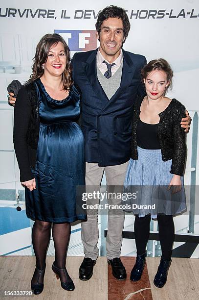 Sarah Brannens , Vincent Elbaz and Anne Girouard attend the premiere of 'No Limit', a Europacorp And TF1 Series Launch at UGC George V on November...