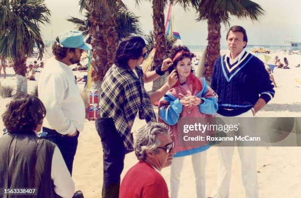 Actors and singers Annette Funicello, a former Mickey Mouse Club Mouseketeer, and Frankie Avalon who starred together in "Beach Party" movies,...