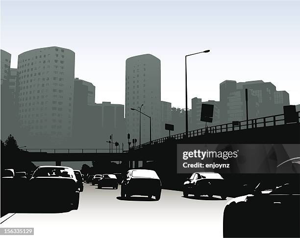 city verkehr - rush hour stock-grafiken, -clipart, -cartoons und -symbole