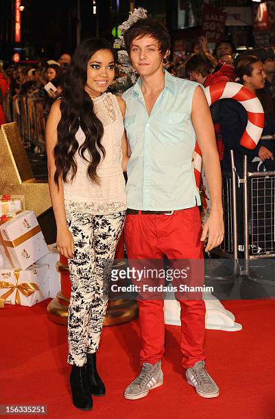 Dionne Bromfield and Tyger Honey-Drew attend the 'Nativity 2: Danger In The Manger' premiere at Empire Leicester Square on November 13, 2012 in...