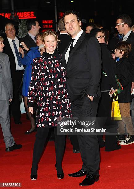 Joanna Page and her husband James Thornton attend the 'Nativity 2: Danger In The Manger' premiere at Empire Leicester Square on November 13, 2012 in...