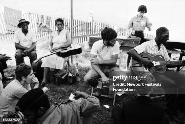 Legends of folk and gospel blues Mississippi John Hurt, Elizabeth Cotten , Mississippi Fred McDowell and blues fans and students participate in a...