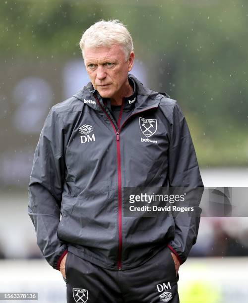 David Moyes, the West Ham United manager looks on during the pre-season friendly match between Dagenham & Redbridge and West Ham United at Chigwell...