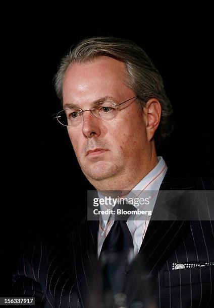 Edward Shugrue, chief executive officer of Talmage LLC, listens during a panel discussion at the Bloomberg Commercial Real Estate Conference in New...