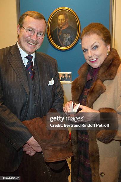 Prince Jean of Luxembourg and Princess Barbara of Yugoslavia attend the Royal House of Bourbon-Two Sicilies Exhibition on November 13, 2012 in Paris,...