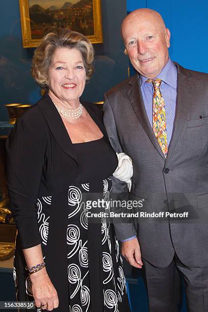 Princess Chantal de France and her husband Baron Francois-Xavier de Sambucy de Sorgue attend the Royal House of Bourbon-Two Sicilies Exhibition on...