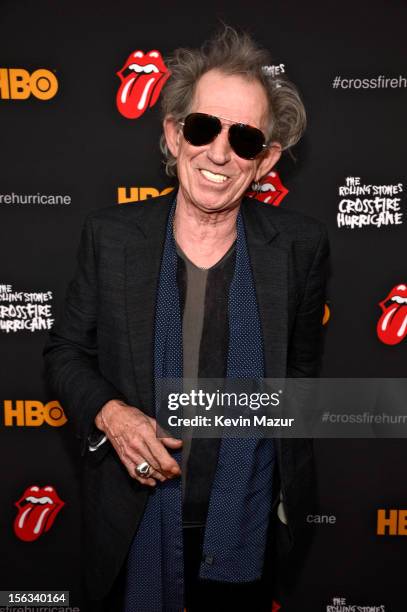 Keith Richards attends HBO Screening of "Crossfire Hurricane" at Ziegfeld Theater on November 13, 2012 in New York City.