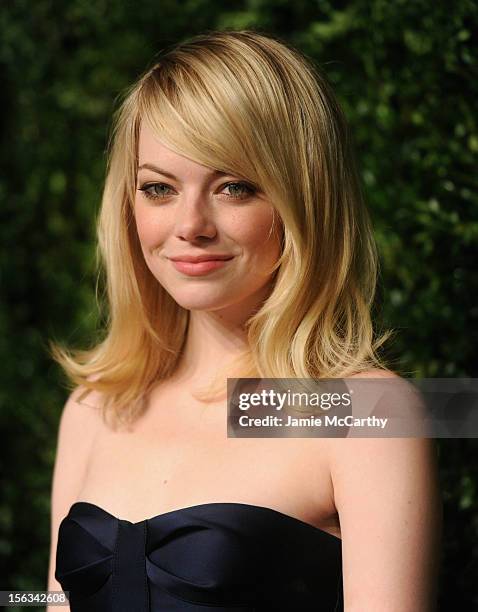 Actress Emma Stone attends The Ninth Annual CFDA/Vogue Fashion Fund Awards at 548 West 22nd Street on November 13, 2012 in New York City.