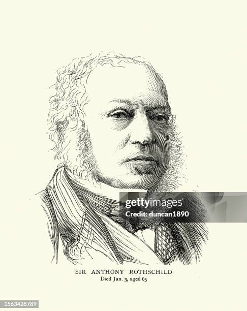 stockillustraties, clipart, cartoons en iconen met sir anthony de rothschild, 1st baronet, british financier, victorian - anthony de rothschild