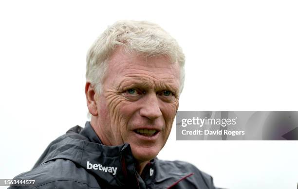 David Moyes, the West Ham United manager looks on during the pre-season friendly match between Dagenham & Redbridge and West Ham United at Chigwell...