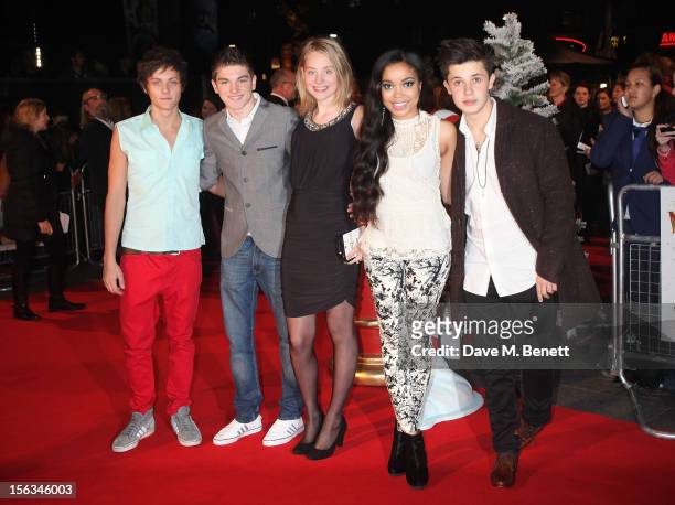 Tyger Honey Drew and Dionne Bromfield attend the 'Nativity 2: Danger In The Manger' premiere at Empire Leicester Square on November 13, 2012 in...