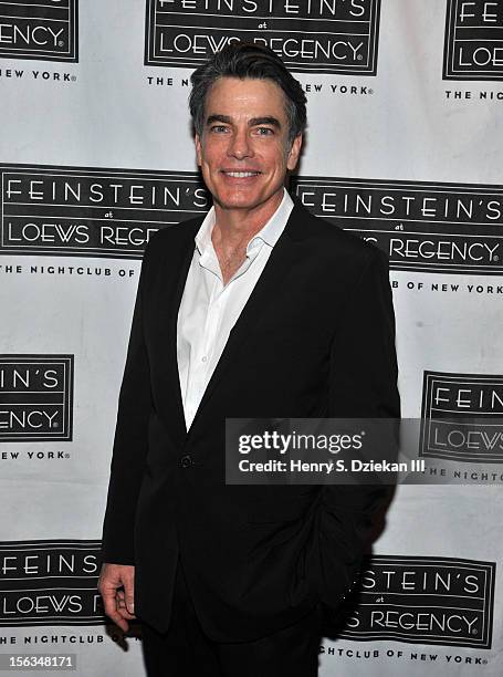 Actor/musician Peter Gallagher poses for photos after performing at Feinstein's at Loews Regency Ballroom on November 13, 2012 in New York City.