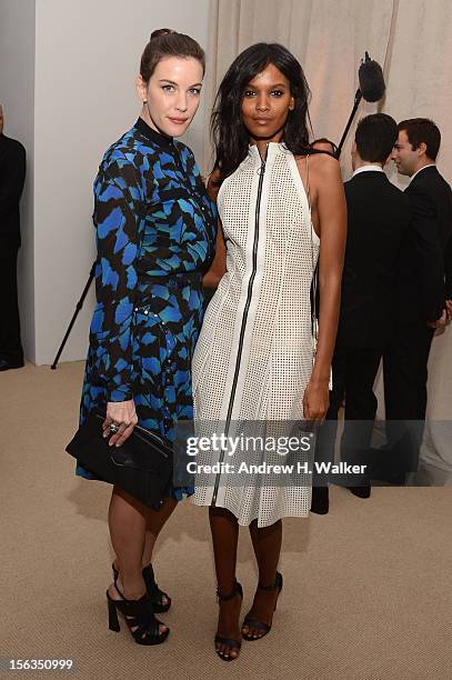 Actress Liv Tyler and model Liya Kibede attend The Ninth Annual CFDA/Vogue Fashion Fund Awards at 548 West 22nd Street on November 13, 2012 in New...