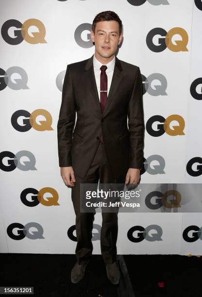 Actor Cory Monteith arrives at the GQ Men of the Year Party at Chateau Marmont on November 13, 2012 in Los Angeles, California.