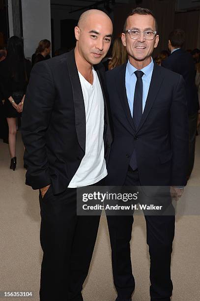 Max Osterweiss and CFDA CEO Steven Kolb attend The Ninth Annual CFDA/Vogue Fashion Fund Awards at 548 West 22nd Street on November 13, 2012 in New...