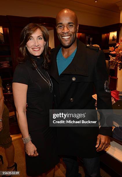 Evelyn Iocolano, of Lollipop, and LaMonica Garrett attend the Faconnable Kicks Off The Holidays Shopping Event Benefitting Lollipop Theater Network...