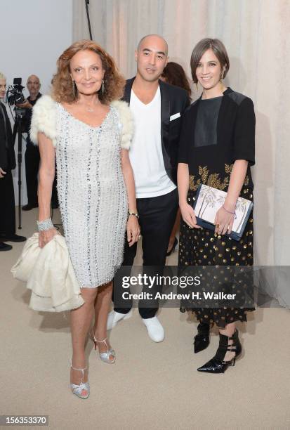 Diane von Furstenberg, Max Osterweis and Erin Beatty attends The Ninth Annual CFDA/Vogue Fashion Fund Awards at 548 West 22nd Street on November 13,...