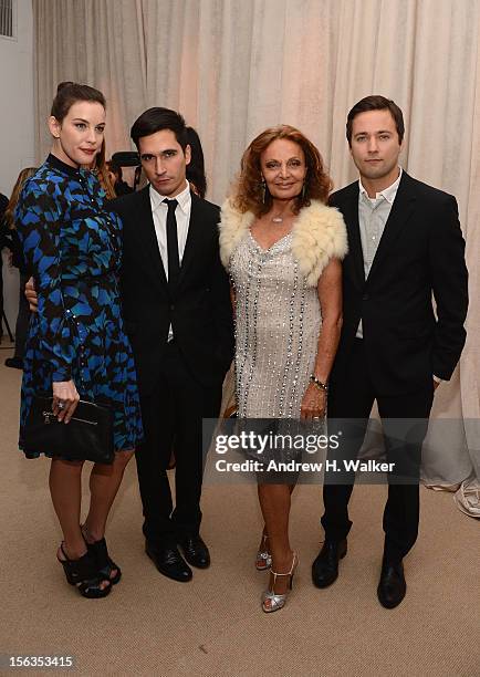 Actress Liv Tyler, Lazaro Hernandez, Diane von Furstenberg and Jack McCollough attend The Ninth Annual CFDA/Vogue Fashion Fund Awards at 548 West...