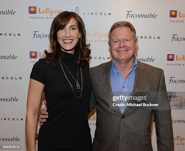 Evelyn Iocolano, of Lollipop, and Brian Daly of Lincoln attend the Faconnable Kicks Off The Holidays Shopping Event Benefitting Lollipop Theater...