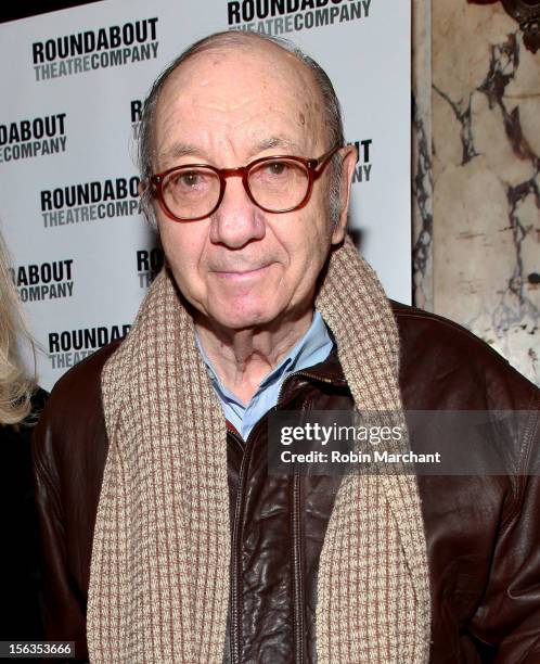 Neil Simon attends the 'The Mystery Of Edwin Drood' Broadway Opening Night at Roundabout Theatre Company's Studio 54 on November 13, 2012 in New York...