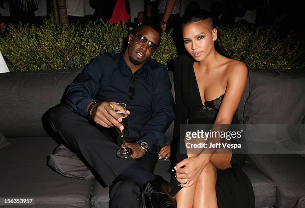 Musicians Sean "Diddy" Combs and Cassie Ventura attend the GQ Men of the Year Party at Chateau Marmont on November 13, 2012 in Los Angeles,...