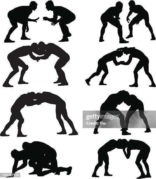 stockillustraties, clipart, cartoons en iconen met wrestling - stoeien