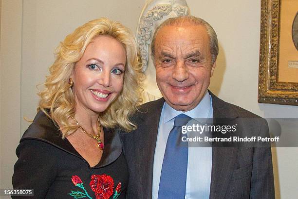 Princess Charles of Bourbon-Two Sicilies and Samir Traboulsi attend the Royal House of Bourbon-Two Sicilies Exhibition on November 13, 2012 in Paris,...