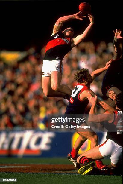 Gary Moorcroft of the Essendon Bombers in action during the AFL season. \ Mandatory Credit: Allsport AUS /Allsport