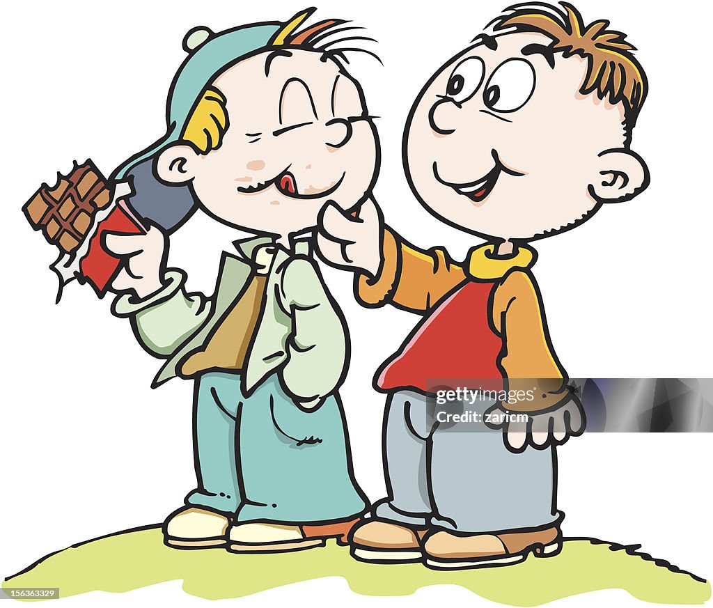 Boys with chocolate