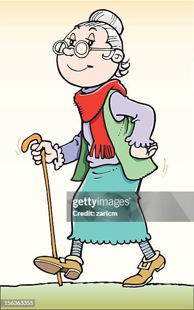 grandmother - grandmother walking stock illustrations
