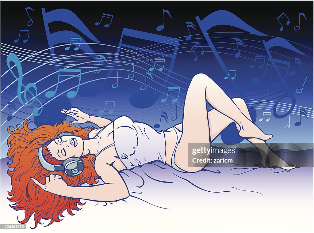 Girl listening music