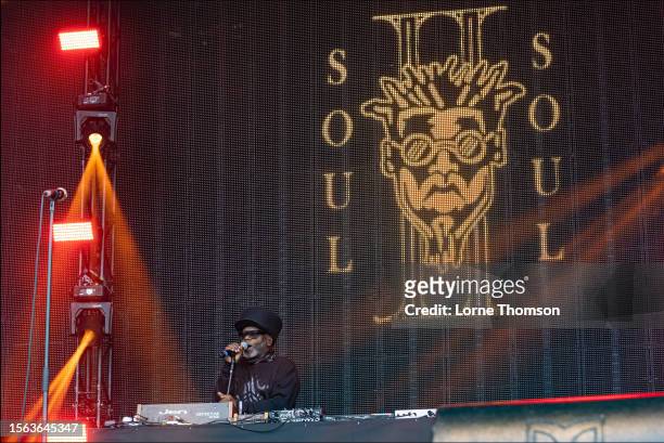 Jazzie B of Soul II Soul performs at Rewind Scotland Festival 2023 at Scone Palace on July 22, 2023 in Perth, Scotland.
