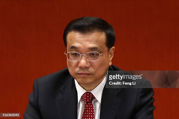 China's Vice-Premier Li Keqiang attends the closing session of the 18th National Congress of the Communist Party of China at the Great Hall of the...