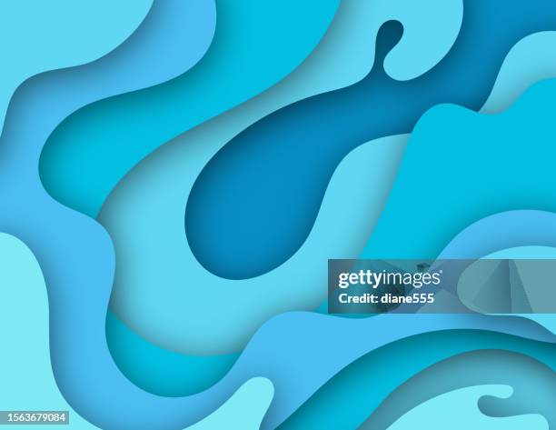 abstract horizontal cut paper background in vibrant color - drop shadow stock illustrations