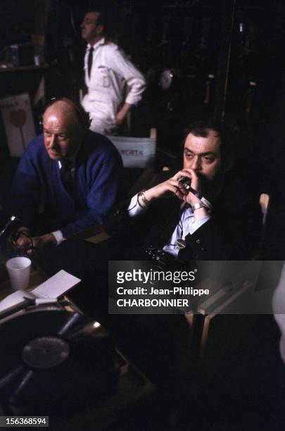 Director Stanley Kubrick on the film set for the shooting of '2001: A Space Odyssey' in 1968 in the United Kingdom.