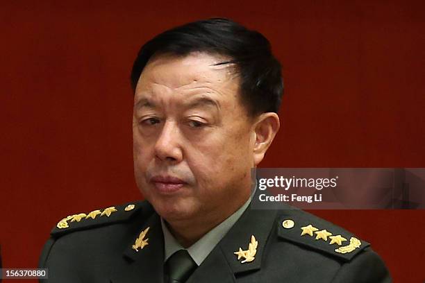 Chinese vice chairman of the Central Military Commission Fan Changlong attends the closing session of the 18th National Congress of the Communist...