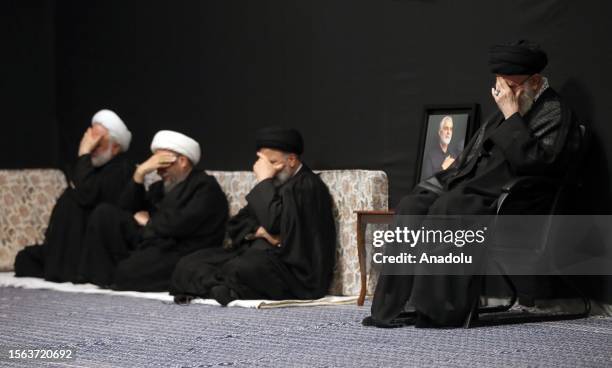 Iranian Supreme Leader Ali Khamenei and Iranian President Ebrahim Raisi attend a mourning ritual on the month of Muharram on the Islamic calendar,...