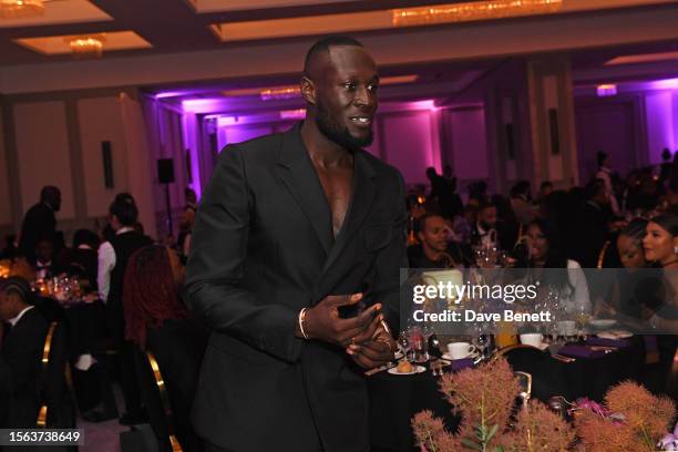 Stormzy attends #TheMikeGala, Stormzy's 30th Birthday with The Biltmore Mayfair, LXR Hotels & Resorts and Don Julio 1942 on July 28, 2023 in London,...
